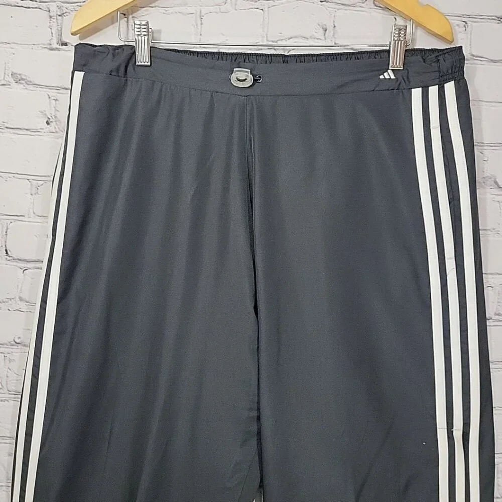 Adidas Climalite Pant Three Stripe Black Polyester Track Warm Up Pocket Lined XL